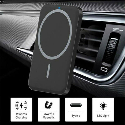 Chargeurs sans fil magnétiques Support de ventilation d'air de voiture Support de téléphone Mini QI Station de charge rapide pour téléphone