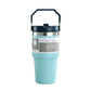 Tasse de voiture portable Tasse en acier inoxydable Bouteille d'eau de sport de voyage avec couvercle de poignée Tasse à café