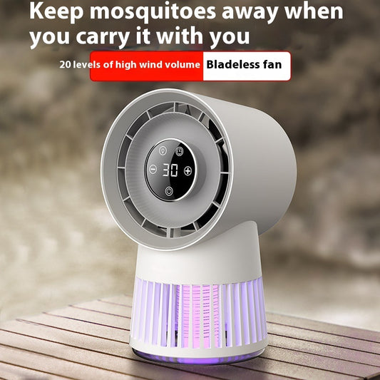 Mini ventilateur de bureau créatif 2 en 1 anti-moustiques, tueur de moustiques électrique, ventilateur Rechargeable par USB, lampe de nuit Fournitures pour la maison et l'extérieur