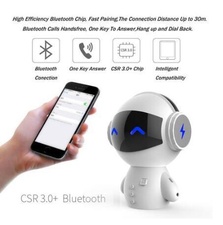 Fruitron mignon mini robot haut-parleur bluetooth
