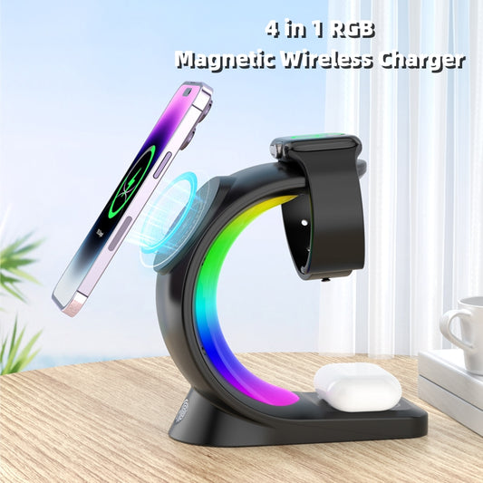 MagCharge 4-in-1 Station ✅ Chargeur Sans Fil Magnétique Charge Rapide Pour Smart Phone  Airpods Pro Iphone