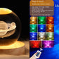 LED ondulation de l'eau veilleuse ambiante USB rotatif Projection cristal lampe de Table RGB réglable décoration de la maison 16 couleurs cadeaux