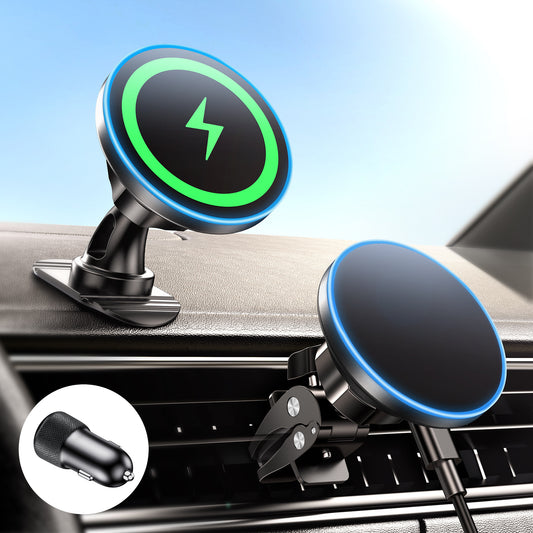 Support de navigation de voiture à charge rapide sans fil pour téléphone portable magnétique de 15 W