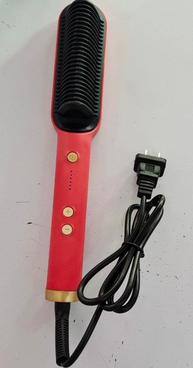 Nouveau Lisseur de cheveux 2 en 1 Peigne chaud Pince à friser à ions négatifs Brosse à cheveux électrique à double usage