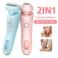 Épilateur d'épilation 2 en 1 USB Tondeuse rechargeable Femmes Corps Rasoir Visage Jambe Aisselle Bikini Main Rasoir pubien Décapant