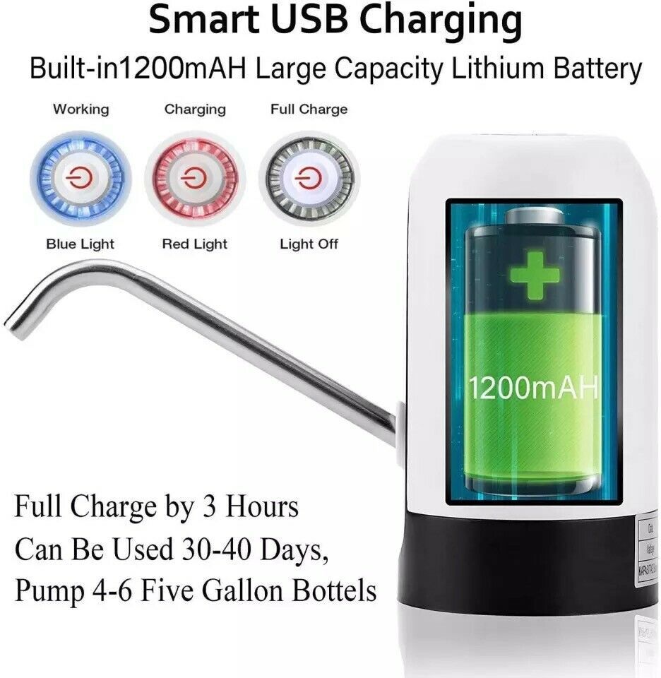 Bouteille d'eau Distributeur universel automatique électrique Distributeur d'eau USB de 5 gallons Bouteille d'eau potable automatique