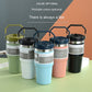 Tasse de voiture portable Tasse en acier inoxydable Bouteille d'eau de sport de voyage avec couvercle de poignée Tasse à café