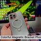 Nouvelle Coque De Téléphone À Support Magnétique Coloré Avec Couvercle De Support Pour Étui De Charge Sans Fil Magnétique Transparent Magesafe Pour Téléphone